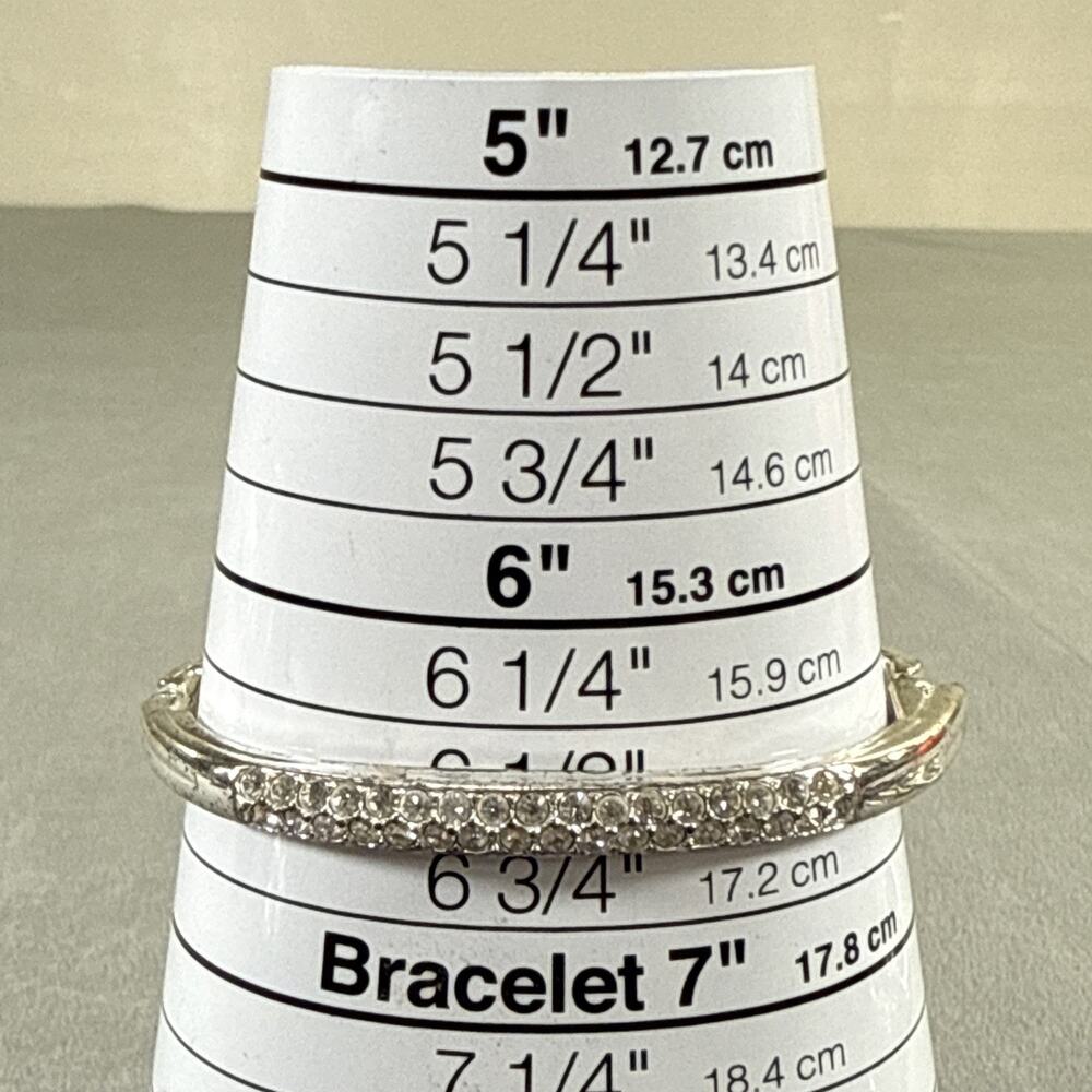 Brighton Silver Slim Bangle Hinged Bracelet Lot of 5 Rhinestones Benefits Chrty - Picture 15 of 16